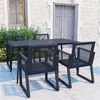 Image de Ensemble à manger d extérieur 5 pcs Rotin PVC Noir