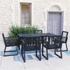 Image de Ensemble à manger d extérieur 7 pcs Rotin PVC Noir