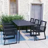 Image de Ensemble à manger d extérieur 7 pcs Rotin PVC Noir