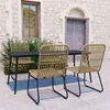 Image de vidaXL 5-delige Tuinset poly rattan en glas3060233