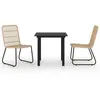 Image de Salon de jardin Vidaxl rotin marron 3 pieces