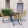 Image de vidaXL 5-delige Tuinset poly rattan en glas3060238
