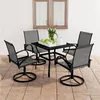 Image de vidaXL Ensemble de Salle à Manger de Jardin 5 pcs Mobilier à Dîner d'Extérieur Salon de Jardin Table et Chaises de Patio 3060282