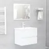 Image de Ensemble de meubles salle de bain 2 pcs blanc bois d ingénierie