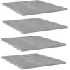 Image de vidaXL Panneaux de Bibliothèque 4 pcs, Étagère Murale Flottante, Plaque d’Étagère de Rangement Salon Intérieur, Gris Béton Bois d’Ingénierie
