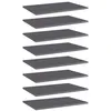 Image de vidaXL Panneaux de Bibliothèque 8 pcs, Étagère Murale Flottante, Plaque d’Étagère de Rangement Salon Intérieur, Gris Brillant Bois d’Ingénierie