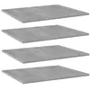 Image de vidaXL Panneaux de Bibliothèque 4 pcs, Étagère Murale Flottante, Plaque d’Étagère de Rangement Salon Intérieur, Gris Béton Bois d’Ingénierie
