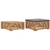 Image de Table et repose pied de jardin coussin gris foncé Bois de teck