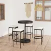 Image de vidaXL Ensemble de Bar de Jardin 5 pcs avec Coussins Mobilier de Bistrot Salon de Jardin Ensemble de Salle à Manger 3064762