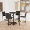 Image de Ensemble de bar de jardin 5 pcs Résine tressée Noir