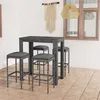 Image de vidaXL 5-delige Tuinbarset met kussens poly rattan grijs3064782
