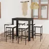 Image de vidaXL Ensemble de Bar de Jardin 7 pcs avec Coussins Mobilier de Bistrot Ensemble de Salle à Manger d'Extérieur Salon de 3064784