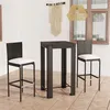 Image de vidaXL 3-delige Tuinbarset met kussens poly rattan zwart3064792