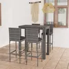 Image de Ensemble de bar d extérieur 5 pcs coussins Résine tressée Gris