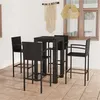 Image de vidaXL 5-delige Tuinbarset met armleuningen poly rattan zwart3064808