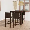 Image de Salon de jardin vidaxl rotin marron 5 pieces 100.0 x 60.5 x 110.5