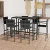 Image de vidaXL Ensemble de Bar de Jardin 7 pcs Table et Chaises de Patio Salon de Jardin Mobilier de Terrasse Extérieur Résine 3064847