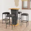 Image de vidaXL 5-delige Tuinbarset met kussens poly rattan grijs3064851