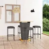 Image de Salon de jardin Vidaxl acier gris 5 pieces 4 personnes