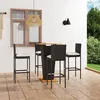 Image de vidaXL 5-delige Tuinbarset met kussens poly rattan zwart3064858