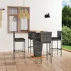 Image de vidaXL 5-delige Tuinbarset met kussens poly rattan grijs3064859