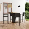 Image de vidaXL 5-delige Tuinbarset zwart3064866