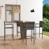 Image de vidaXL Ensemble de Bar de Jardin 5 pcs Table et Chaises de Patio Salon de Jardin Mobilier de Terrasse Ensemble de Meubles d'Extérieur Gris