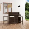 Image de Ensemble de bar de jardin avec coussins 4 pcs Marron