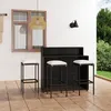Image de Ensemble de bar de jardin avec coussins 4 pcs Noir
