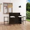 Image de Ensemble de bar de jardin avec coussins 5 pcs Marron