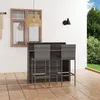 Image de Ensemble de bar de jardin avec coussins 3 pcs Gris