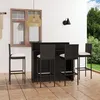 Image de Ensemble de bar de jardin avec coussins 5 pcs Noir