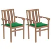 Image de Lot de 2 chaise vidaxl H. 89 cm empilable non pliable en bois massif exterieur