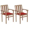 Image de Lot de 2 chaise Vidaxl en bois massif H. 89 cm bois exterieur