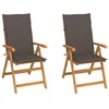 Image de Lot de 2 chaise vidaxl exterieur pliable en bois massif H. 109 cm marron