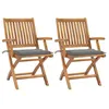 Image de Lot de 2 chaise vidaxl exterieur pliable en bois massif H. 88 cm gris