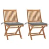 Image de Lot de 2 chaise vidaxl exterieur pliable H. 88 cm en bois massif gris