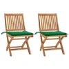 Image de Lot de 2 chaise vidaxl exterieur pliable en bois massif H. 88 cm