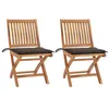Image de Lot de 2 chaise vidaxl exterieur pliable en bois massif H. 88 cm marron