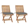 Image de Lot de 2 chaise vidaxl en bois massif pliable exterieur H. 88 cm gris