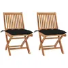 Image de Lot de 2 chaise vidaxl en bois massif empilable pliable exterieur H. 88 cm