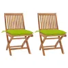 Image de Lot de 2 chaise vidaxl H. 88 cm pliable exterieur en teck vert