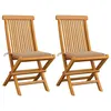 Image de Lot de 2 chaise vidaxl H. 89 cm non pliable en bois massif exterieur