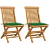 Image de Lot de 2 chaise vidaxl H. 89 cm non pliable exterieur en bois massif