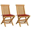 Image de Lot de 2 chaise vidaxl H. 89 cm non pliable exterieur en bois massif bois