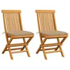 Image de Lot de 2 chaise vidaxl exterieur 89 cm beige en bois massif