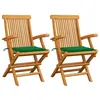 Image de Lot de 2 chaise vidaxl H. 89 cm pliable en bois massif exterieur