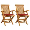 Image de Lot de 2 chaise vidaxl exterieur pliable en bois massif H. 89 cm