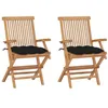 Image de Lot de 2 chaise vidaxl H. 89 cm pliable exterieur en bois massif noir