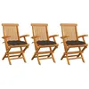 Image de Lot de 3 chaise vidaxl exterieur 89 cm marron en bois massif